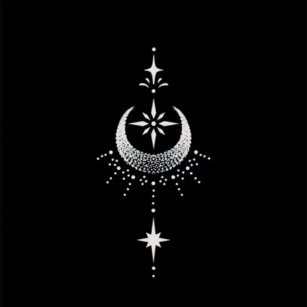 Celestial Crescent Tattoo Realistic Temporary lesbian&gay tattoo