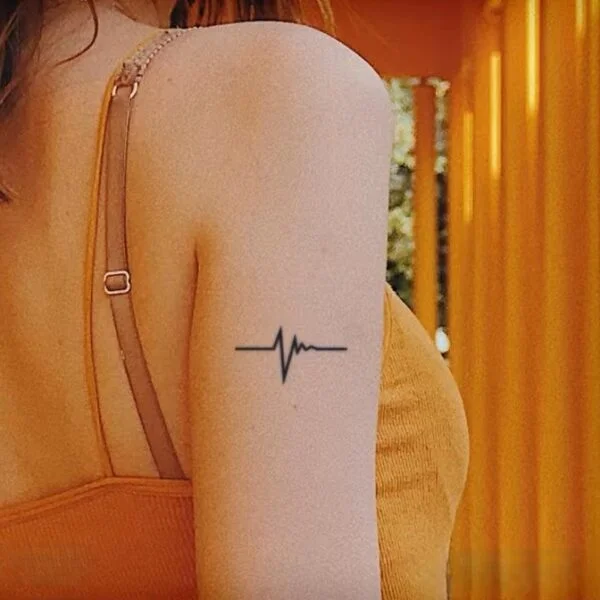 Heartbeat Line Temporary Tattoo – Feel the Pulse of Life