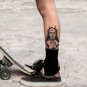 Dark Nun   Realistic Temporary tattoo