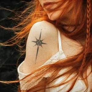 Radiant Star Compass   Realistic Temporary tattoo