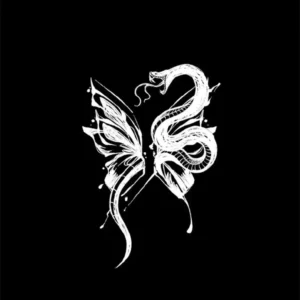 Serpent and Butterfly Fusion Temporary Tattoo