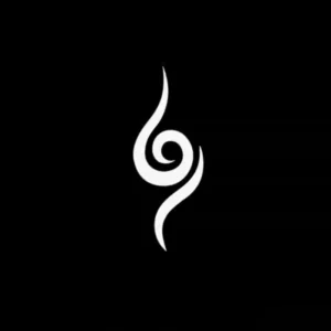 An artistic rendering of a minimalist, ethereal spiral illustration.