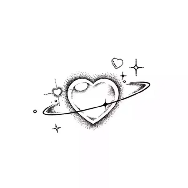 Cosmic Love Heart Temporary Tattoo