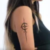 Artistic compass-inspired vertical temporary tattoo_10_11zon