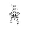 Black and white bow and stars temporary tattoo design