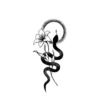 Black and white lily and snake temporary tattoo design