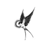 Black and white swallow in flight temporary tattoo design