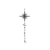 Black compass star and eternal script temporary tattoo design