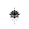 Black lotus flower temporary tattoo design with star