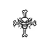 Black pirate skull and cross temporary tattoo design