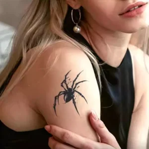 Bold linework spider temporary tattoo artwork