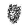 Detailed lion head with floral mane temporary tattoo design