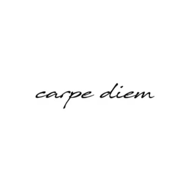 Elegant Carpe Diem script temporary tattoo design