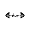 Keep lifting text on barbell temporary tattoo design