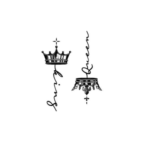 King and Queen Crown Temporary Tattoo