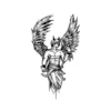 Muscular winged figure temporary tattoo design