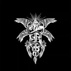 Mystical Caduceus with Wings and All-Seeing Eye Temporary Tattoo