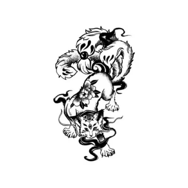 Mystical Feline Guardian Temporary Tattoo