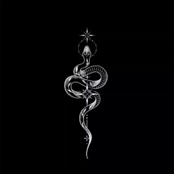 Mystical Serpent Star Temporary Tattoo