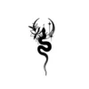 Mystical Snake and Moon Temporary Tattoo