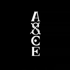 Vertical "A&CE" Letter Design Temporary Tattoo